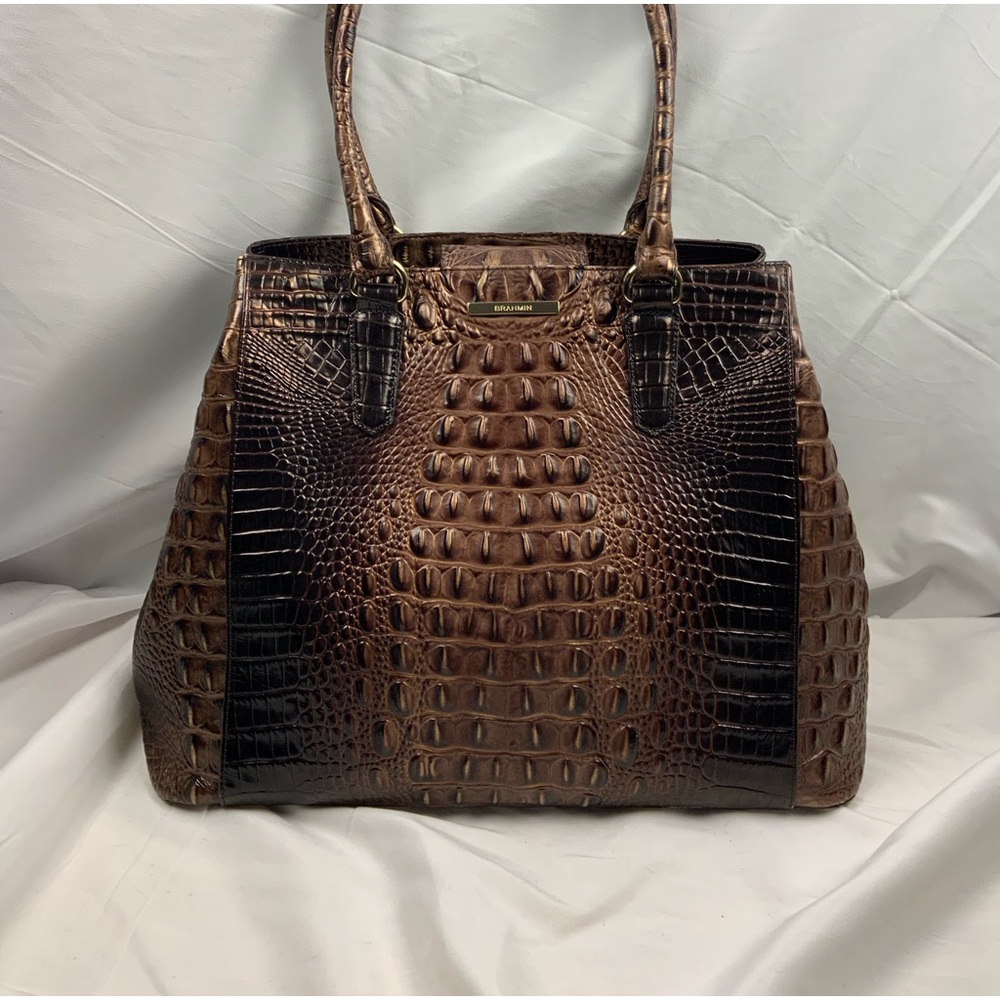 Brahmin Chelsea Large Pecan Satchel NWOT: Luxury Leather Handbag, Designer